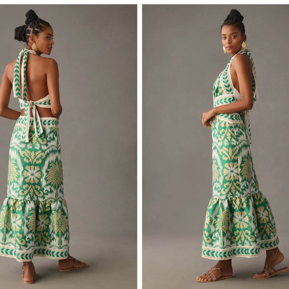 LACE The Label Halter Cutout Green Dress: Size Small - Picture 4 of 7